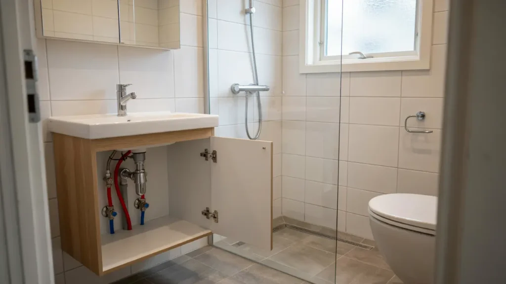 fardig badrumsrenovering med nya tappvattenledningar i vallingby 1475